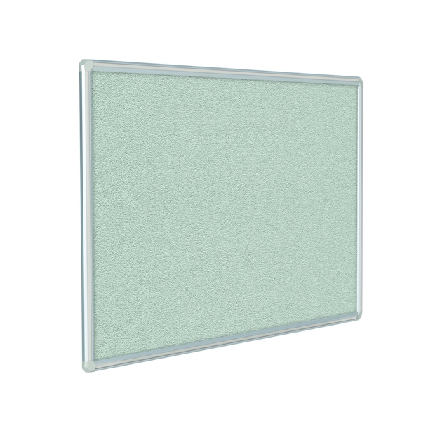 Bulletin Board, Vinyl, 4 ft H x 6 ft W, Satin Alum Frame w/Gray Inlay